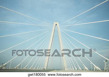 Road on a suspension bridge, Cooper River Bridge, Charleston, South Carolina, USA View Large Photo Image Stock Photography - Road on a suspension bridge, Cooper River Bridge, Charleston, South Carolina, USA. Fotosearch