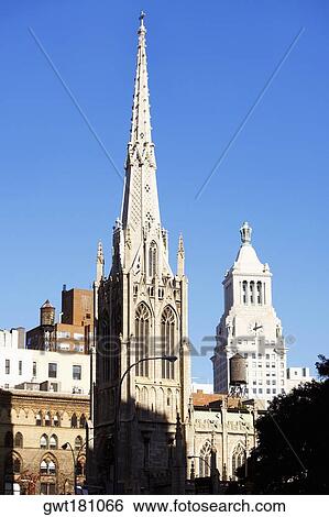 Cathedral in a city, St. Patrick's Cathedral, Manhattan, New York City, New York State, USA View Large Photo Image Stock Photograph - Cathedral in a city, St. Patrick's Cathedral, Manhattan, New York City, New York State, USA. Fotosearch