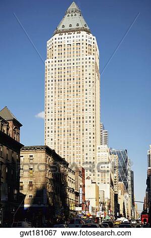 Low angle view of buildings, Eighth Avenue, Manhattan, New York City, New York State, USA View Large Photo Image Stock Photo - Low angle view of buildings, Eighth Avenue, Manhattan, New York City, New York State, USA. Fotosearch