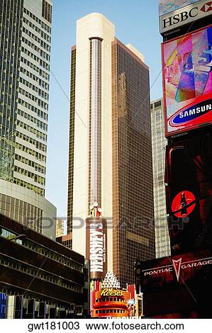 Low angle view of buildings in a city, Times Square, Manhattan, New York City, New York State, USA View Large Photo Image Stock Image - Low angle view of buildings in a city, Times Square, Manhattan, New York City, New York State, USA. Fotosearch
