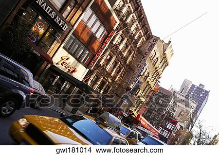 Traffic near buildings, New York City, New York State, USA View Large Photo Image Picture - Traffic near buildings, New York City, New York State, USA. Fotosearch