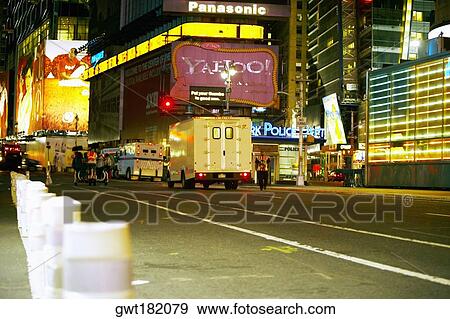 Building lit up at night in a city, Times Square, Manhattan, New York City, New York State, USA View Large Photo Image Stock Photo - Building lit up at night in a city, Times Square, Manhattan, New York City, New York State, USA. Fotosearch