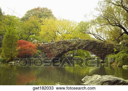 Footbridge across a river, Central Park, Manhattan, New York City, New York State, USA View Large Photo Image Stock Image - Footbridge across a river, Central Park, Manhattan, New York City, New York State, USA. Fotosearch