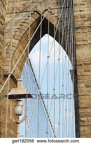Low angle view of a bridge, Brooklyn Bridge, New York City, New York State, USA View Large Photo Image Stock Photograph - Low angle view of a bridge, Brooklyn Bridge, New York City, New York State, USA. Fotosearch
