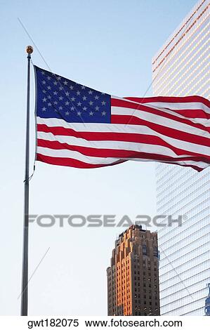 Low angle view of an American flag, World Trade Center, Manhattan, New York City, New York State, USA View Large Photo Image Stock Photography - Low angle view of an American flag, World Trade Center, Manhattan, New York City, New York State, USA. Fotosearch