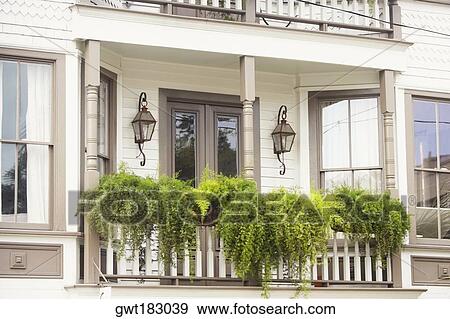 Balcony of a building, Savannah, Georgia, USA View Large Photo Image Stock Photo - Balcony of a building, Savannah, Georgia, USA. Fotosearch