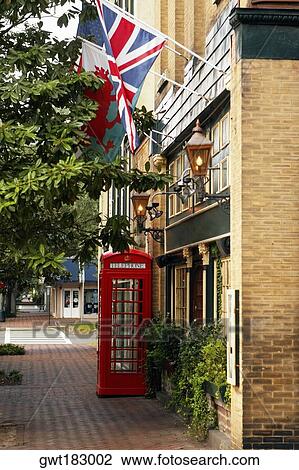 Stock Image - Low angle view of flags on a building, Savannah, Georgia, USA. Fotosearch