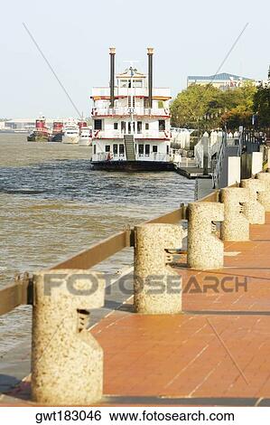 Passenger ship in a river, Savannah River, Savannah, Georgia, USA View Large Photo Image Stock Photograph - Passenger ship in a river, Savannah River, Savannah, Georgia, USA. Fotosearch
