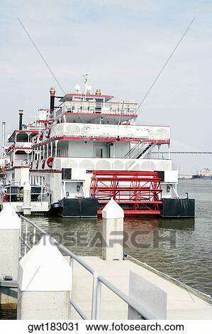 Passenger ship in a river, Talmadge Bridge, Savannah River, Savannah, Georgia, USA View Large Photo Image Stock Image - Passenger ship in a river, Talmadge Bridge, Savannah River, Savannah, Georgia, USA. Fotosearch