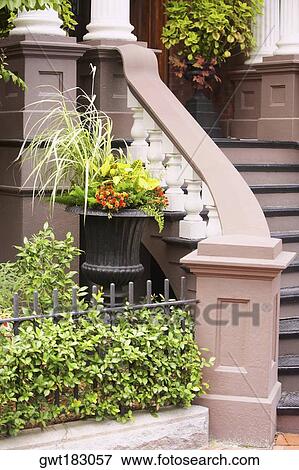 Stock Photo - Staircase of a building, Savannah, Georgia, USA. Fotosearch