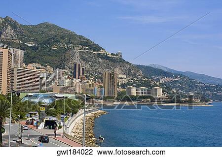 Buildings at the waterfront, Monte Carlo, Monaco View Large Photo Image Stock Image - Buildings at the waterfront, Monte Carlo, Monaco. Fotosearch