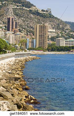 Buildings at the waterfront, Monte Carlo, Monaco View Large Photo Image Stock Image - Buildings at the waterfront, Monte Carlo, Monaco. Fotosearch