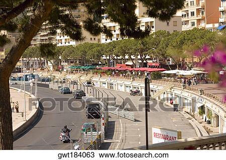 High angle view of traffic on a road, Monte Carlo, Monaco View Large Photo Image Stock Image - High angle view of traffic on a road, Monte Carlo, Monaco. Fotosearch