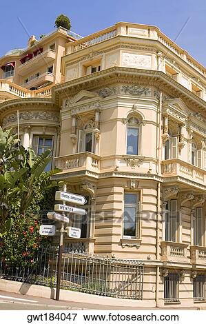 Street sign in front of a building, Monte Carlo, Monaco View Large Photo Image Stock Photo - Street sign in front of a building, Monte Carlo, Monaco. Fotosearch
