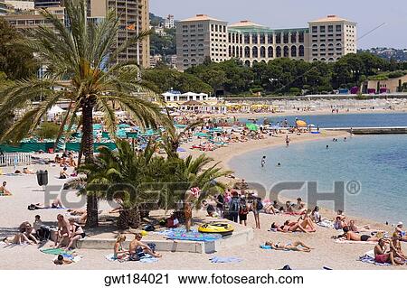 Tourists on the beach, Monte Carlo, Monaco View Large Photo Image Stock Image - Tourists on the beach, Monte Carlo, Monaco. Fotosearch