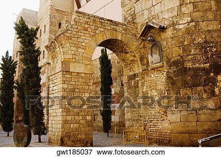 Archway of a building, Barcelona, Spain View Large Photo Image Stock Photo - Archway of a building, Barcelona, Spain. Fotosearch