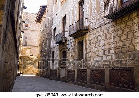 Buildings along a street, Barcelona, Spain View Large Photo Image Stock Image - Buildings along a street, Barcelona, Spain. Fotosearch