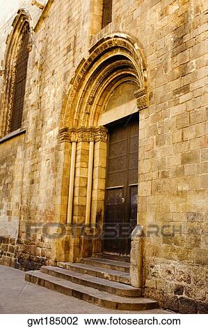 Stock Image - Closed door of a house, Barcelona, Spain. Fotosearch