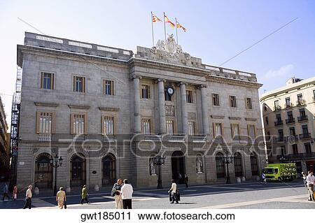 Facade of a building, Barcelona, Spain View Large Photo Image Stock Image - Facade of a building, Barcelona, Spain. Fotosearch
