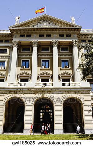 Stock Photography - Facade of a government building, Barcelona, Spain. Fotosearch