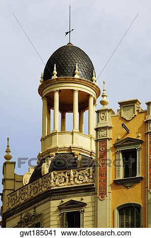 High section view of a building, Barcelona, Spain View Large Photo Image Stock Image - High section view of a building, Barcelona, Spain. Fotosearch