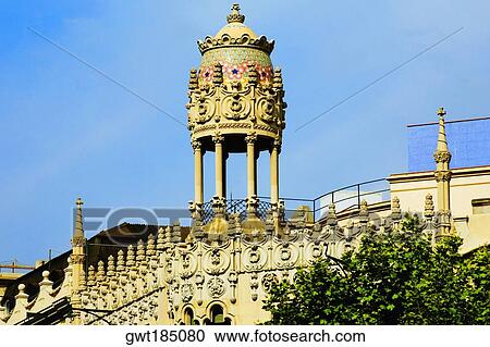 High section view of a building, Barcelona, Spain View Large Photo Image Stock Image - High section view of a building, Barcelona, Spain. Fotosearch