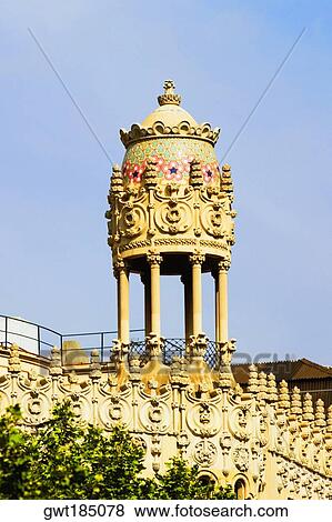 Low angle view of dome of a building, Barcelona, Spain View Large Photo Image Stock Photo - Low angle view of dome of a building, Barcelona, Spain. Fotosearch
