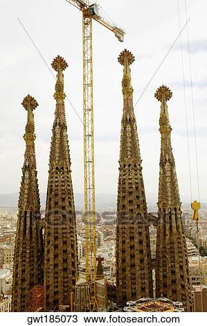 Towers of a church, Sagrada Familia, Barcelona, Spain View Large Photo Image Stock Image - Towers of a church, Sagrada Familia, Barcelona, Spain. Fotosearch