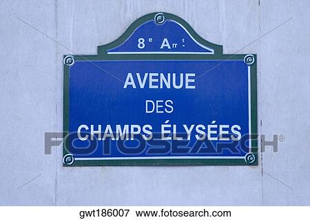Close-up of a signboard on a wall, Avenue Des Champs-Elysees, Paris, France View Large Photo Image Stock Photo - Close-up of a signboard on a wall, Avenue Des Champs-Elysees, Paris, France. Fotosearch