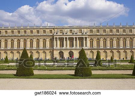 Formal garden in front of a palace, Palace of Versailles, Versailles, France View Large Photo Image Picture - Formal garden in front of a palace, Palace of Versailles, Versailles, France. Fotosearch