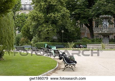 Fountain in a park, Paris, France View Large Photo Image Stock Photo - Fountain in a park, Paris, France. Fotosearch