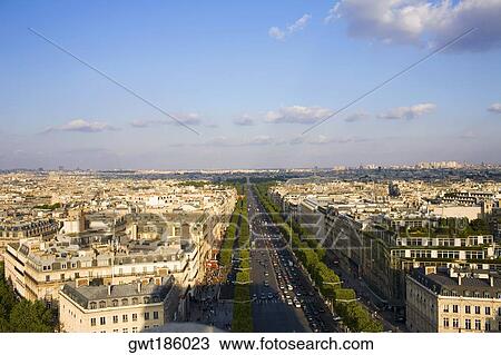 High angle view of a cityscape, Paris, France View Large Photo Image Stock Image - High angle view of a cityscape, Paris, France. Fotosearch