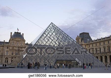 Pyramid in front of an art museum, Louvre Pyramid, Musee Du Louvre, Paris, France View Large Photo Image Stock Photograph - Pyramid in front of an art museum, Louvre Pyramid, Musee Du Louvre, Paris, France. Fotosearch