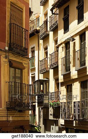 Balconies of buildings, Toledo, Spain View Large Photo Image Stock Image - Balconies of buildings, Toledo, Spain. Fotosearch