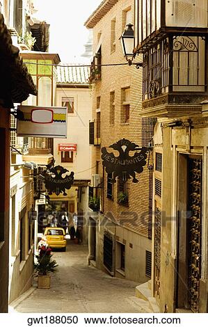 Buildings along a street, Toledo, Spain View Large Photo Image Stock Image - Buildings along a street, Toledo, Spain. Fotosearch