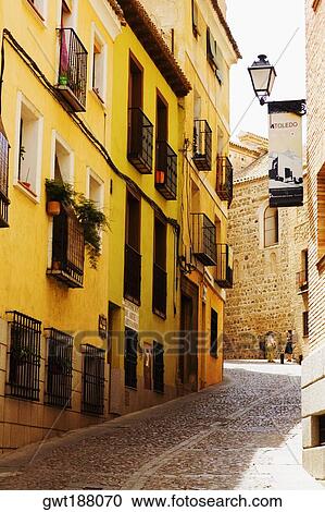 Buildings along a street, Toledo, Spain View Large Photo Image Stock Image - Buildings along a street, Toledo, Spain. Fotosearch