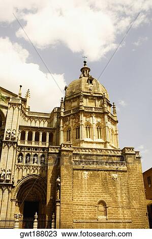 Stock Image - Low angle view of a cathedral, Cathedral Of Toledo, Toledo, Spain. Fotosearch