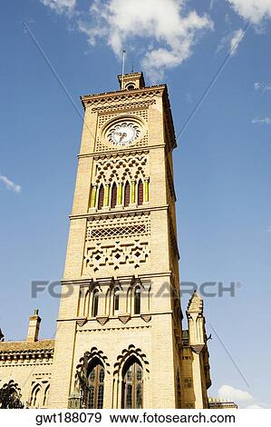Low angle view of a clock tower, Toledo, Spain View Large Photo Image Stock Photo - Low angle view of a clock tower, Toledo, Spain. Fotosearch