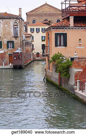 Buildings along a canal, Venice, Italy View Large Photo Image Stock Image - Buildings along a canal, Venice, Italy. Fotosearch