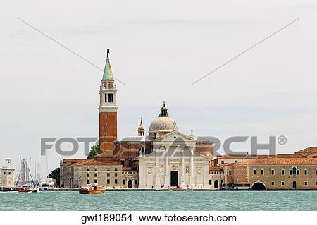 Church at the waterfront, Church of San Giorgio Maggiore, Grand Canal, Venice, Italy View Large Photo Image Picture - Church at the waterfront, Church of San Giorgio Maggiore, Grand Canal, Venice, Italy. Fotosearch