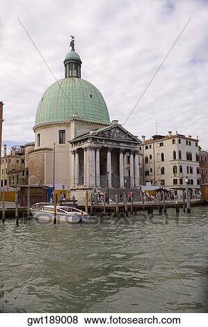 Church at the waterfront, Church of San Simeon Piccolo, Venice, Italy View Large Photo Image Stock Photo - Church at the waterfront, Church of San Simeon Piccolo, Venice, Italy. Fotosearch