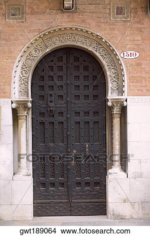 Closed door of a building, Venice, Italy View Large Photo Image Picture - Closed door of a building, Venice, Italy. Fotosearch