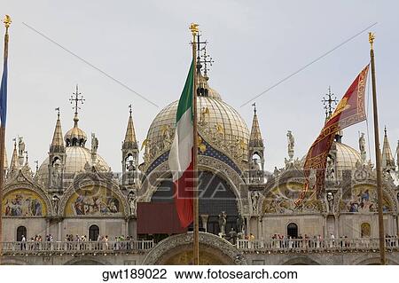 Facade of a cathedral, St. Mark's Cathedral, Venice, Italy View Large Photo Image Stock Image - Facade of a cathedral, St. Mark's Cathedral, Venice, Italy. Fotosearch