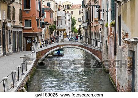 Group of people on a footbridge, Grand Canal, Venice, Italy View Large Photo Image Stock Photography - Group of people on a footbridge, Grand Canal, Venice, Italy. Fotosearch