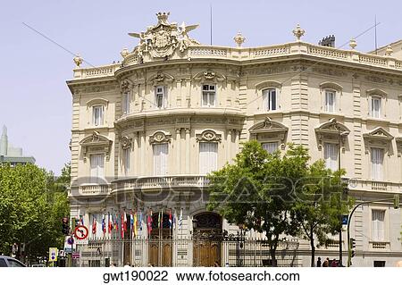 Facade of a palace, Palacio de Linares, Plaza de Cibeles, Madrid, Spain View Large Photo Image Stock Image - Facade of a palace, Palacio de Linares, Plaza de Cibeles, Madrid, Spain. Fotosearch