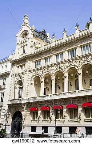 Low angle view of a building, Madrid, Spain View Large Photo Image Stock Image - Low angle view of a building, Madrid, Spain. Fotosearch