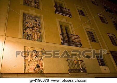 Murals on the wall of a building, Madrid, Spain View Large Photo Image Stock Photograph - Murals on the wall of a building, Madrid, Spain. Fotosearch