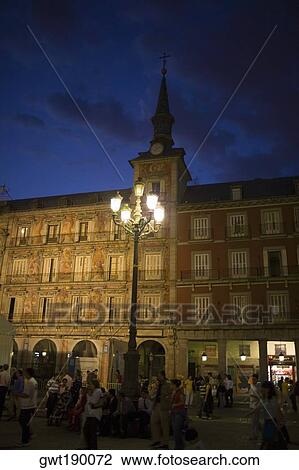Tourists in front of a building, Plaza Mayor, Madrid, Spain View Large Photo Image Stock Image - Tourists in front of a building, Plaza Mayor, Madrid, Spain. Fotosearch