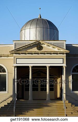 Stock Photo - Facade of a temple, Honomu Hongwanji Mission, Honomu, Hawaii Islands, USA. Fotosearch