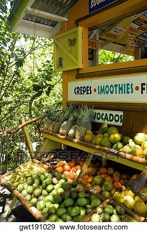 Stock Photo - Fruits at a fruit stand, Mawi, Hawaii Islands, USA. Fotosearch